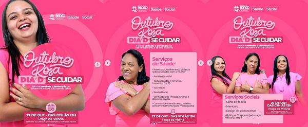 Outubro Rosa! Barão de Grajaú realiza Dia D campanha de prevenção ao câncer de mama.(Imagem:Reprodução/Instagram)