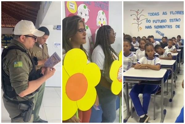 Polícia Militar visita escolas de Floriano para conscientizar sobre abuso e exploração sexual.(Imagem:Reprodução/Instagram)