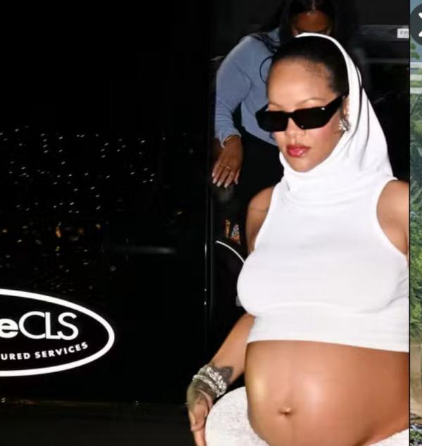 Gravidíssima, Rihanna é fotografada com barrigão de fora em Los Angeles(Imagem:Reprodução)