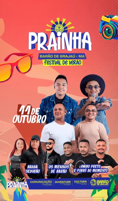 Festival de Verão promete agitar a Prainha de Barão de Grajaú no dia 11 de outubro