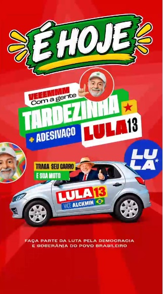 Floriano recebe adesivaço em apoio ao presidente Lula nesta terça-feira (13)