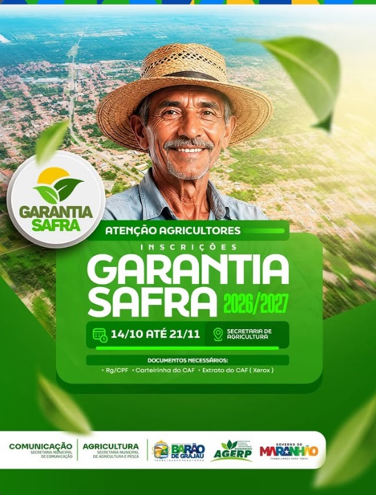 Prefeitura de Barão de Grajaú abre inscrições para o Garantia-Safra 2026/2027

