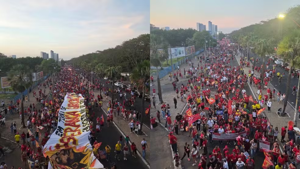 Apoiadores fazem caminhada a favor da reeleição de Lula em Teresina
