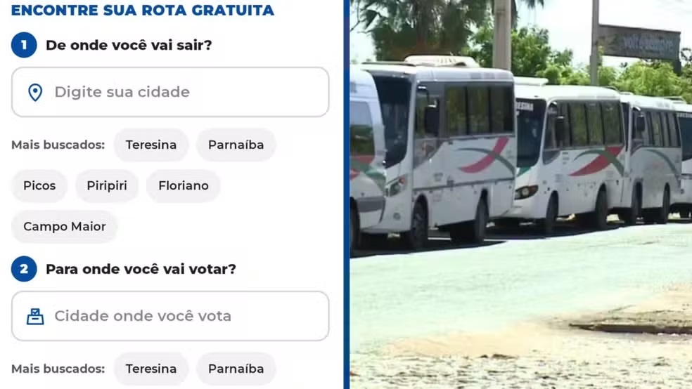 Transporte gratuito nas eleições: saiba como consultar horários e rotas no PI
