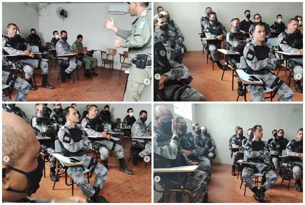 Comandante se re&uacute;ne com policiais militares da For&ccedil;a T&aacute;tica do 3&ordm; Batalh&atilde;o de Floriano.(Imagem:Reprodu&ccedil;&atilde;o/Instagram)
